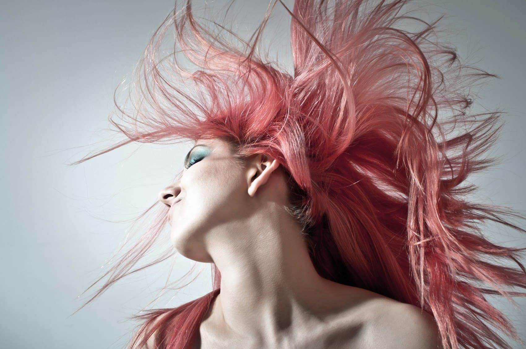 Vivid, freshly styled hair in motion